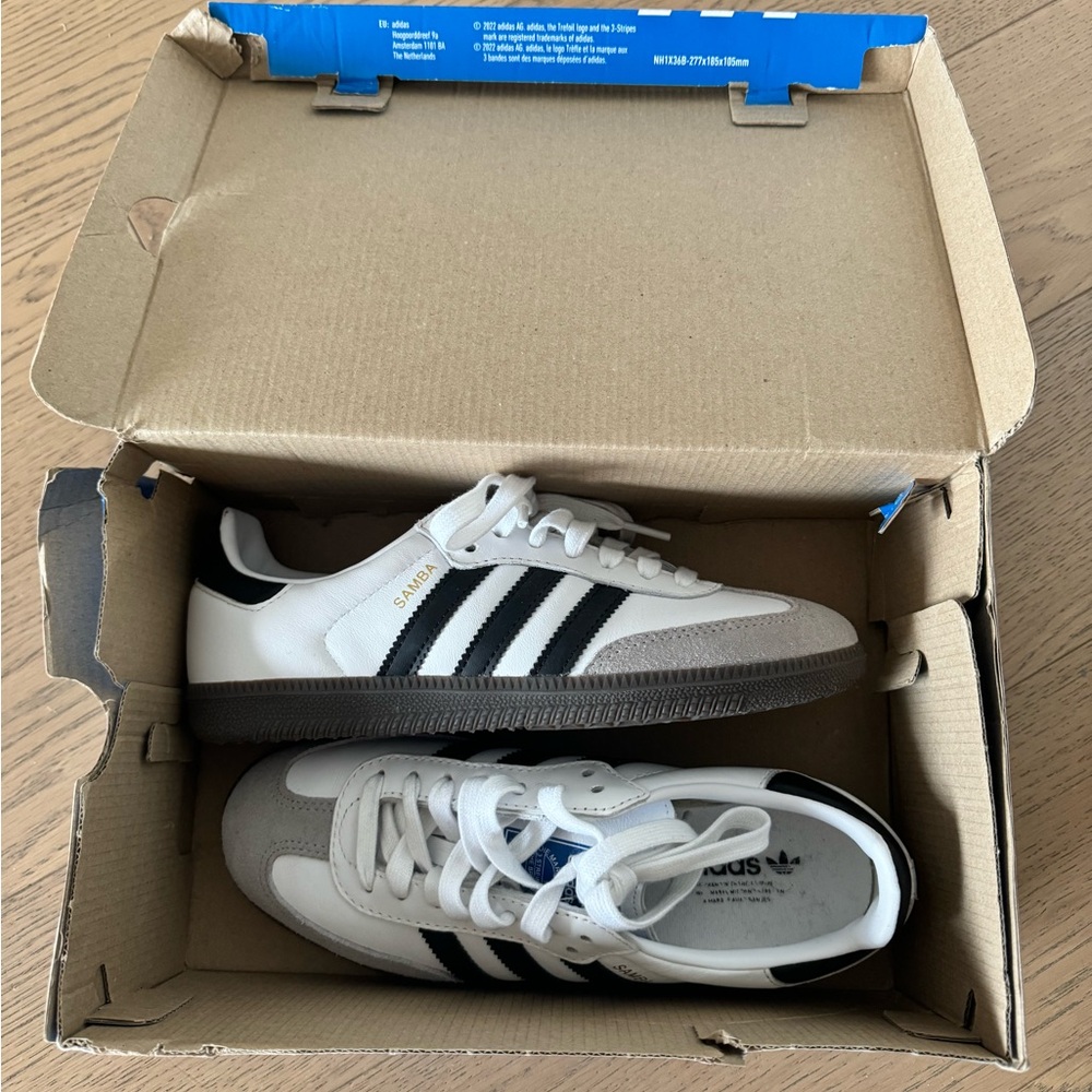 Adidas White, Black, and Gray Sneakers